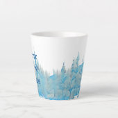 雪の青い木 カフェラテマグ (正面)