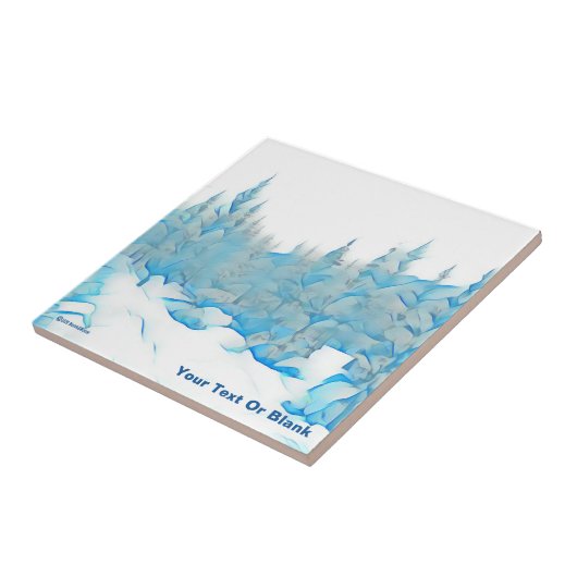 雪の青い木 タイル (側面)
