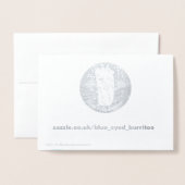 雪の青い木 – メリークリスマス 箔カード (裏面封筒付き)