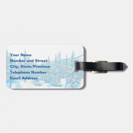 雪の青い木 ラゲッジタグ (裏面横)