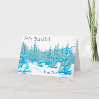 雪の青い木 – Feiz Navidad カード