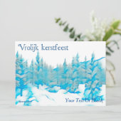 雪の青い木 – Vrolijk kerstfeest カード (スタンド正面)