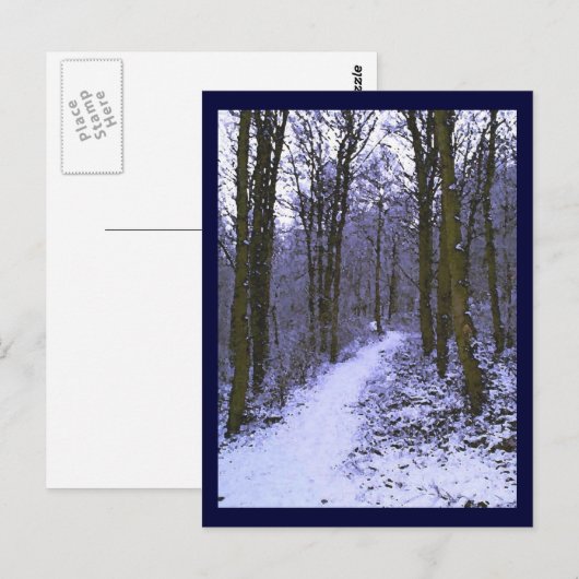 雪の青い森 ポストカード (正面/裏面)