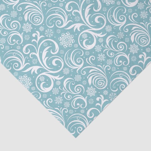 雪の青と渦巻きクリスマス 薄葉紙 (詳細)