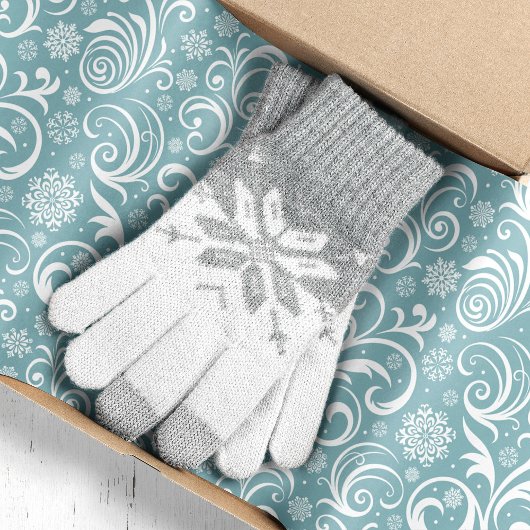 雪の青と渦巻きクリスマス 薄葉紙