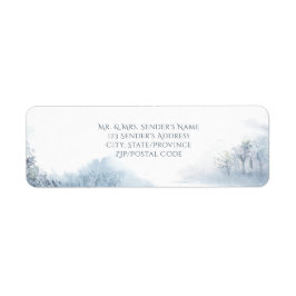 雪の青と白結婚の落下 ラベル