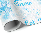 雪の青の雪片の白いパターンを許可 ラッピングペーパー (ロールコーナー)