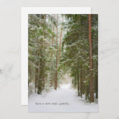 雪の静かな森の小道 - 新年のご挨拶 シーズンカード (正面/裏面)