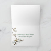 雪の静か中のナイトクリスマスカロル音楽 シーズンカード (内部)