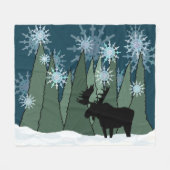 雪の静か夜のムース フリースブランケット (正面(横))