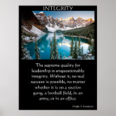 雪の頂上のある山の谷のビュー ポスター (正面)