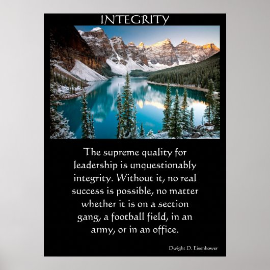 雪の頂上のある山の谷のビュー ポスター (正面)