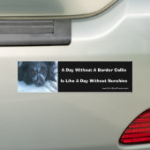 雪の顔縁どコリーかわいい犬バンパーステッカー バンパーステッカー (車上)