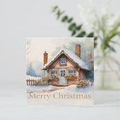 雪の風景の中のクリスマスキャビン (スタンド正面)