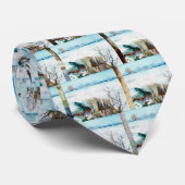 雪の風景（背景にアルルあり） ネクタイ (ロール)