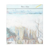 雪の風景（背景にアルルあり） ノートパッド (正面)