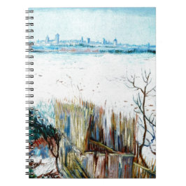 雪の風景（背景にアルルあり） ノートブック