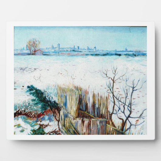 雪の風景（背景にアルルあり） フォトプラーク (正面)