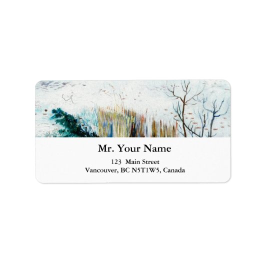 雪の風景（背景にアルルあり） ラベル (正面)