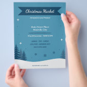 雪の風景 – 青いクリスマスマーケット チラシ (手)