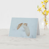 雪の飛んでいる中 カード (黄色い花)