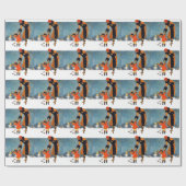 雪の食べ物を与え降る日に鳥が飛び立つ ラッピングペーパー (フラット)