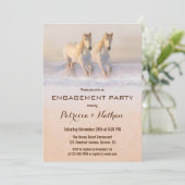 雪の馬のエンゲージメントパーティー招待状 招待状 (スタンド正面)