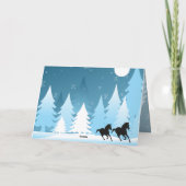 雪の馬のクリスマスを駆け抜ける シーズンカード (裏面)