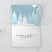 雪の馬のクリスマスを駆け抜ける シーズンカード (内部)