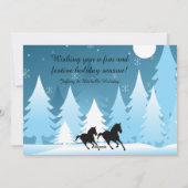 雪の馬のホリデーカードをダッシュイン シーズンカード (裏面)