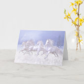 雪の馬カード カード (黄色い花)