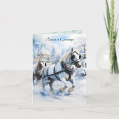 雪の馬クリスマス カード (正面)