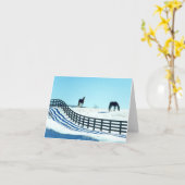 雪の馬 カード (黄色い花)