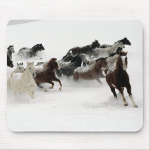 雪の馬 マウスパッド