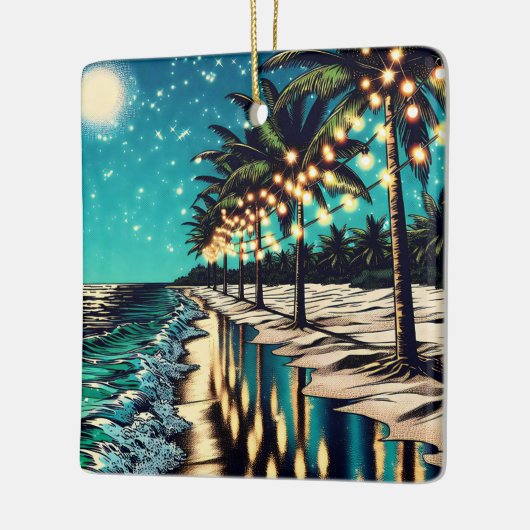 雪の鳥たちによるメリークリスマス セラミックオーナメント (左)