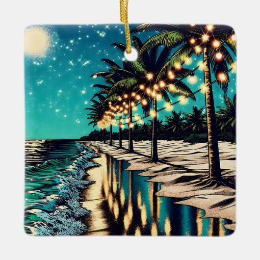 雪の鳥たちによるメリークリスマス セラミックオーナメント (正面)