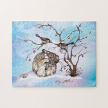 雪の鳥とバニー