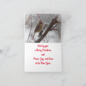 雪の鳥のクリスマスカード カード (内部)