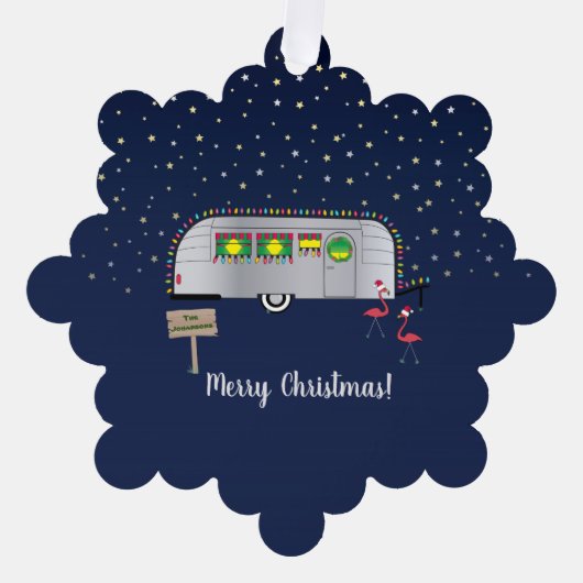 雪の鳥のクリスマス オーナメントカード (正面)