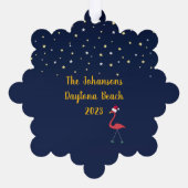 雪の鳥のクリスマス オーナメントカード (裏面)