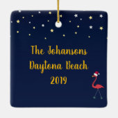 雪の鳥のクリスマス セラミックオーナメント (裏面)