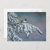雪の鳥の絵はがきチックアデス ポストカード (正面/裏面)