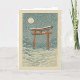 雪の鳥居のクリスマスカード シーズンカード