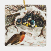 雪の鳥 セラミックオーナメント (正面)