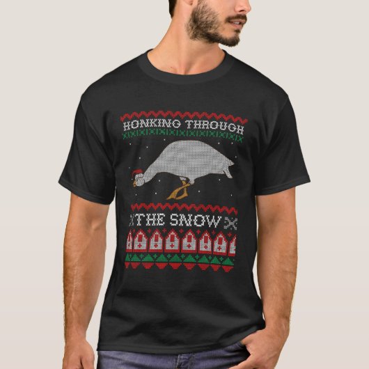 雪の鵞鳥の醜い本音を通して鳴く Tシャツ (正面)