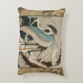 雪の鶴が松の北斎を覆う アクセントクッション (裏面(縦))