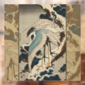 雪の鶴が松の北斎を覆う ウィンドウサイン (シート2)