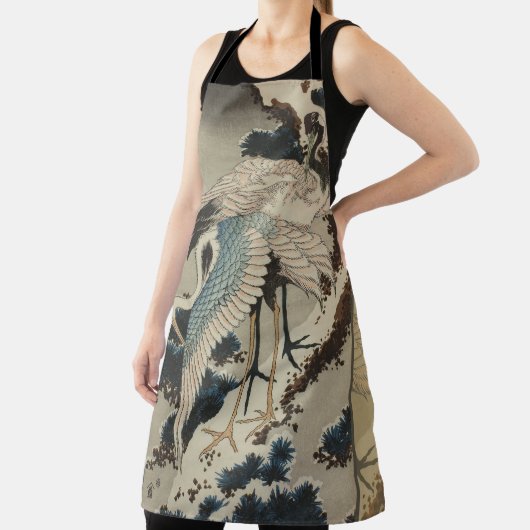 雪の鶴が松の北斎を覆う エプロン (インサイチュ)