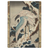 雪の鶴が松の北斎を覆う クリップボード (裏面)