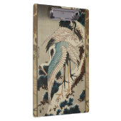 雪の鶴が松の北斎を覆う クリップボード (右)